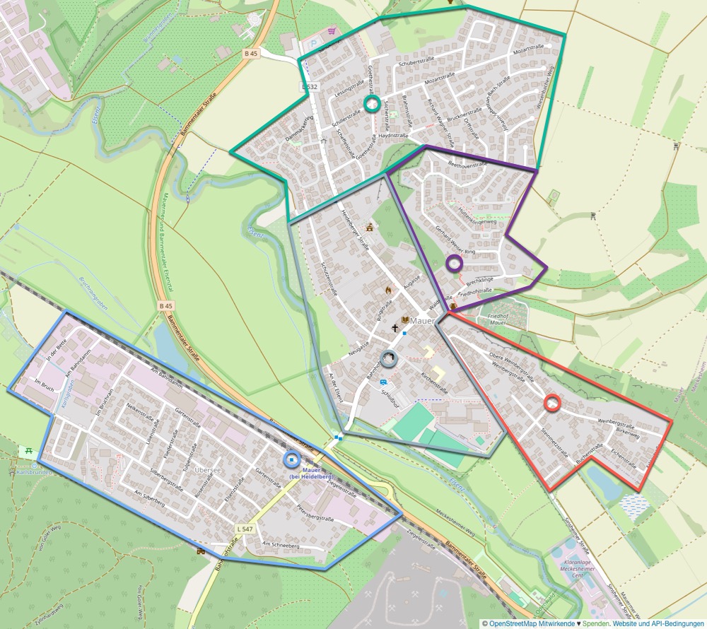 Karte Sternmarsch Demo für Demokratie
